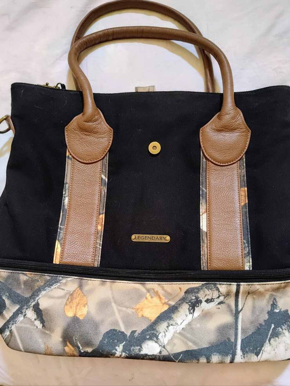 Legendary Whitetails Black & Brown Canvas Tote Bag